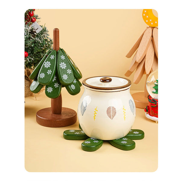 Tree Coaster Solid Home Desk Decor Plate Trivet Cup Drink Placemat Christmas Gift Coasters