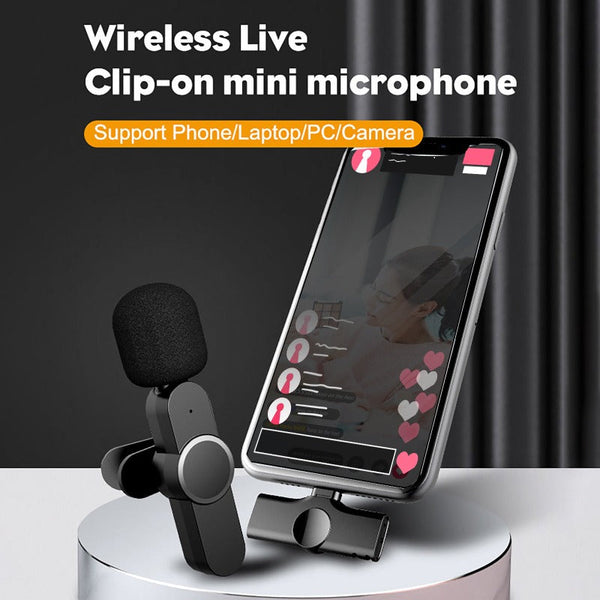 Wireless Clip On Lavalier Microphone Lapel For Phone Mini Plug In Microphones