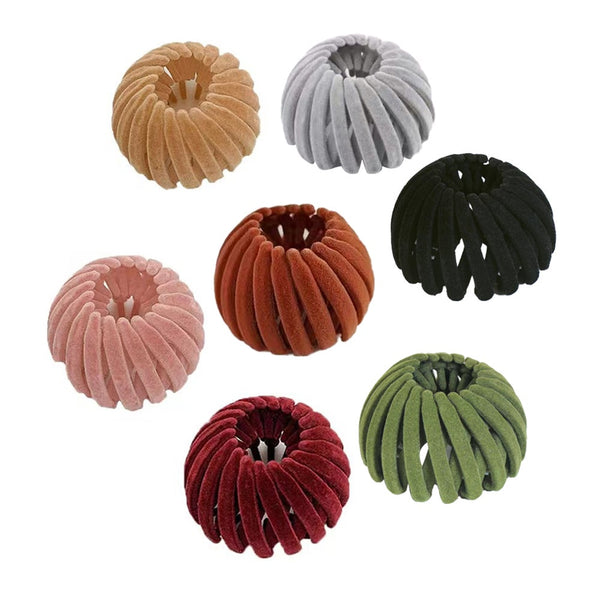 7 Pieces Bird Nest Style Hair Clips Fashionable Expandable Ponytail Holder Claw Hair Accessories