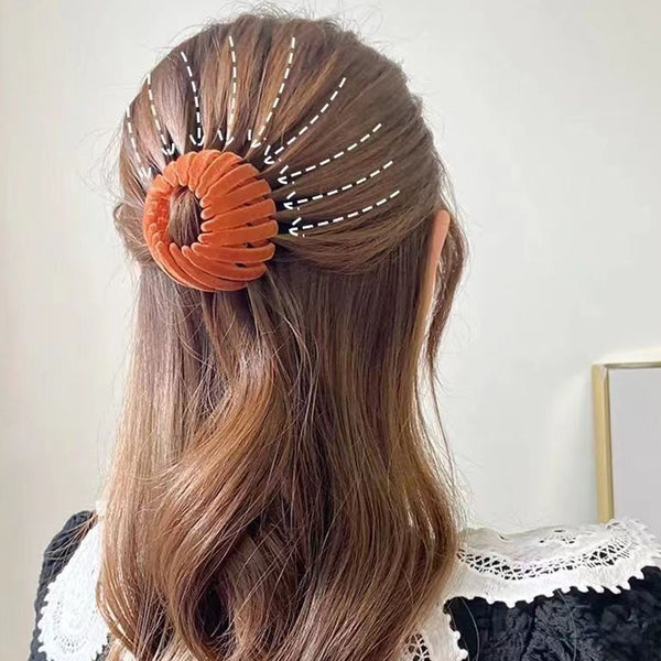 7 Pieces Bird Nest Style Hair Clips Fashionable Expandable Ponytail Holder Claw Hair Accessories