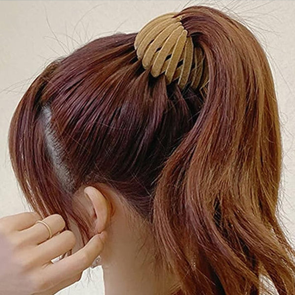 7 Pieces Bird Nest Style Hair Clips Fashionable Expandable Ponytail Holder Claw Hair Accessories