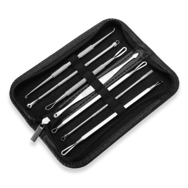 7Pcs Blackhead Acne Remover Pimple Needle Silver Acne & Blemish Control