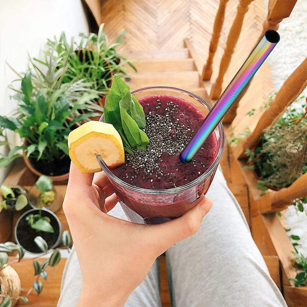 Other Kitchen Gadgets 7Pcs Boba Bubble Tea Straw Extra Wide Stainless Steel Metal Reusable Straws Pack