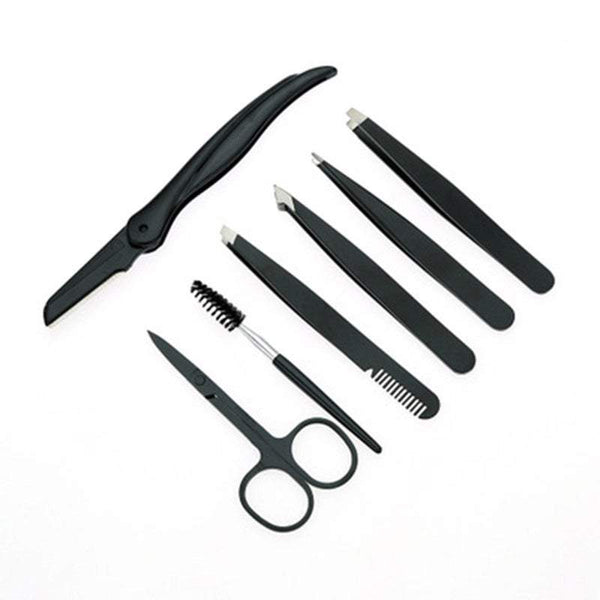 Eye Care 7Pcs Eyebrow Scissors Grooming Kit With Package Bag Stainless Steel Trimmer Tools Eyebrow Liner & Definition