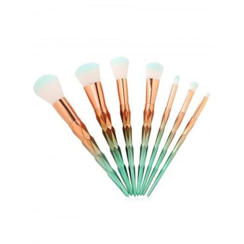 7Pcs Gradient Color Unicorn Conical Makeup Brushes Set Mint