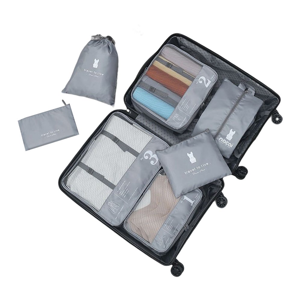 7 Pieces Luggage Organiser Underwear Storage Bags Packing Cubes Travel Pouches Set Packing Organisers
