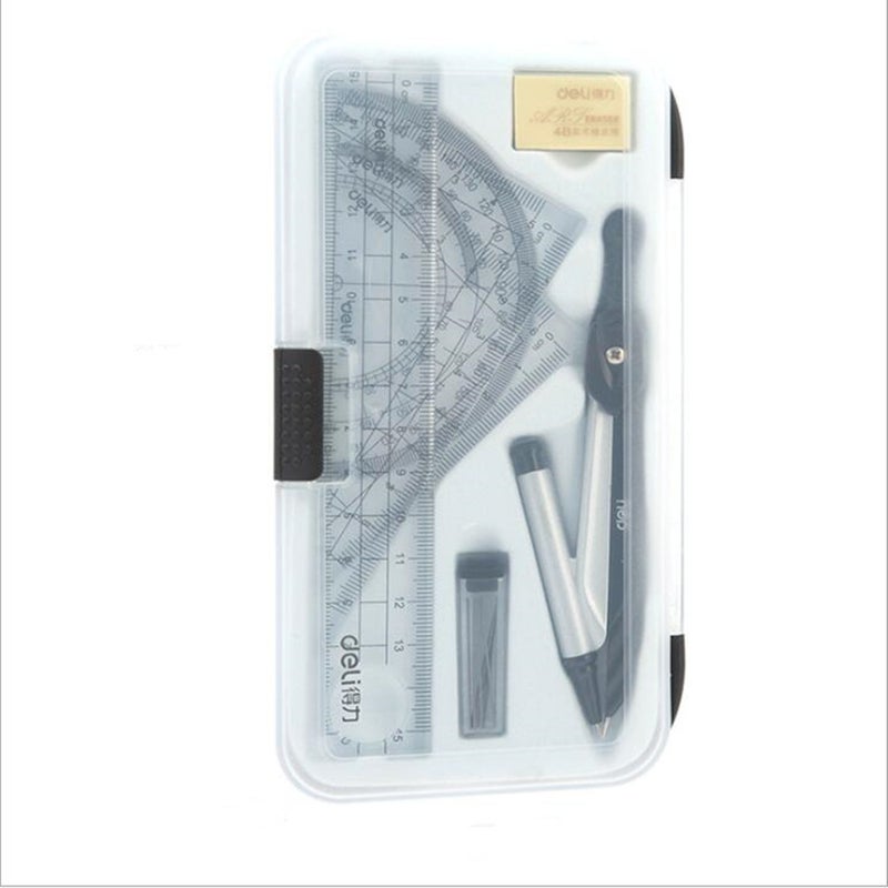 Geometry Math Set Protractor Drawing School Eraser Compasses Ruler School Supplies