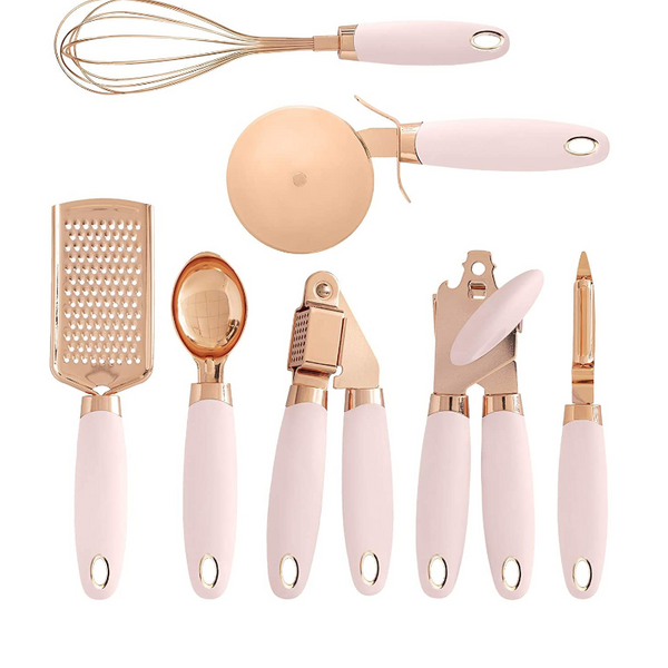 7Pcs Soft Touch Rose Gold Kitchen Utensils Set Cooking Utensils