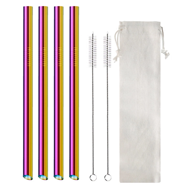 Other Kitchen Gadgets 7Pcs Boba Bubble Tea Straw Extra Wide Stainless Steel Metal Reusable Straws Pack