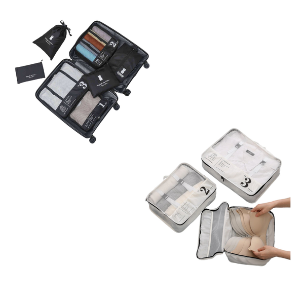 7 Pieces Luggage Organiser Underwear Storage Bags Packing Cubes Travel Pouches Set Packing Organisers