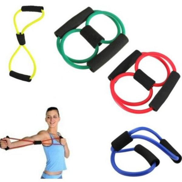 8 Characters Pull Rope Rally Chest Expander Yellow Resistance Trainers