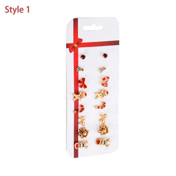 Veile Studios 8 Pairs / Set Christmas Cute Gift Women Jewelry Earrings
