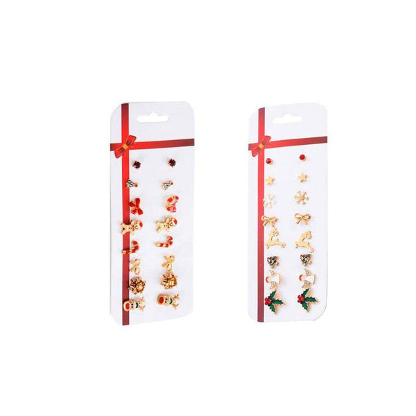 Veile Studios 8 Pairs / Set Christmas Cute Gift Women Jewelry Earrings