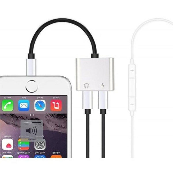 8 Pin 2 In1 Dual Adapter Charging Splitter For Iphone X / 7 Plus Silver Cables & Adapters