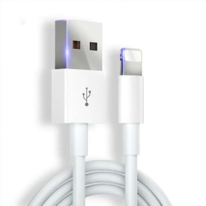 8 Pin Usb Charger Cable Fast Charging Tpe Wire Data Cord For Iphone White 1M Cables & Adapters