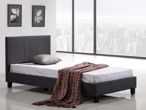 Single Linen Fabric Bed Frame Grey Queen Bed Frames