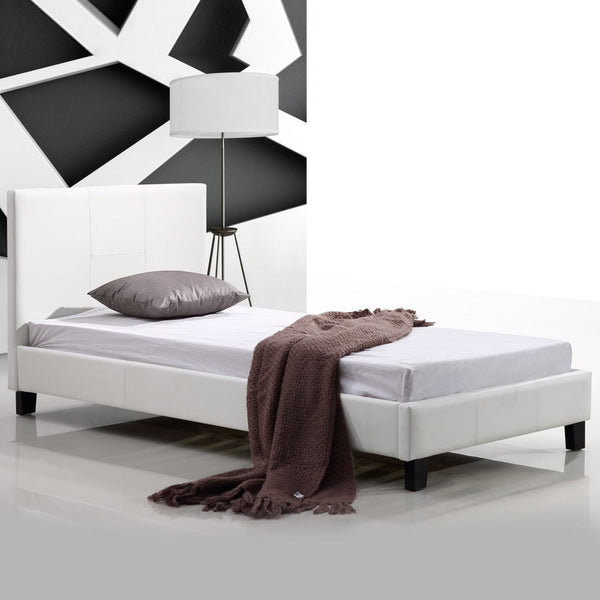 Single Pu Leather Bed Frame White Single Bed Frames