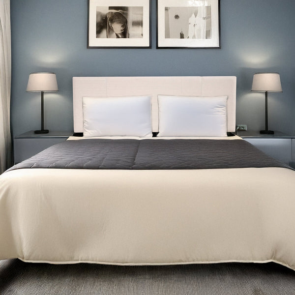 Linen Fabric Queen Bed Headboard Bedhead Beige Headboards & Footboards