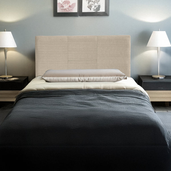 Linen Fabric Single Bed Headboard Bedhead Beige Headboards & Footboards