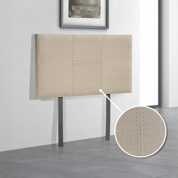 Linen Fabric Single Bed Headboard Bedhead Beige Headboards & Footboards