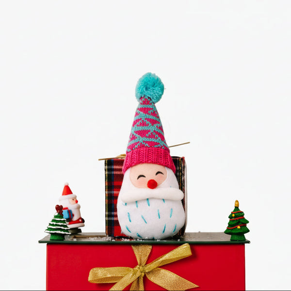 Christmas Decoration Cartoon Striped Pom Hanging Ornament Pointed Hat Old Man Head Tree Seasonal Decorations