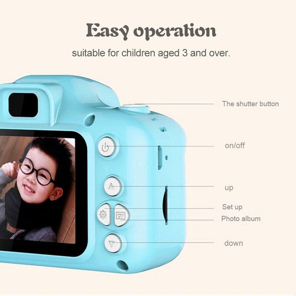 800W Children Camera Mini Digital Cartoon Cute Usb Rechargeable Camcorder Video 1