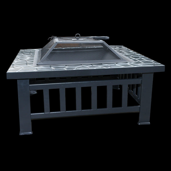 18" Square Metal Fire Pit Outdoor Heater Fire Pits