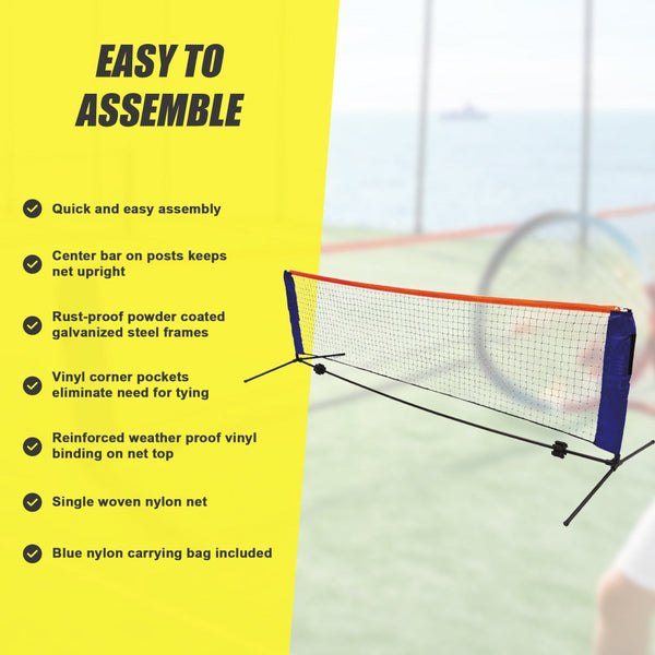 6 Meters Foldable Mini Tennis Net & Post Set Tennis Nets
