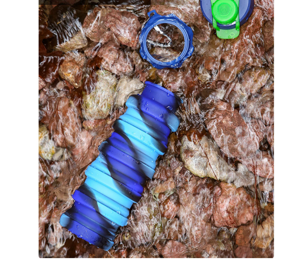 Collapsible Water Bottle Leakproof Fold Silicone Cute Bottles Kids Cup With Straw Water Bottles & Vacuum Flasks