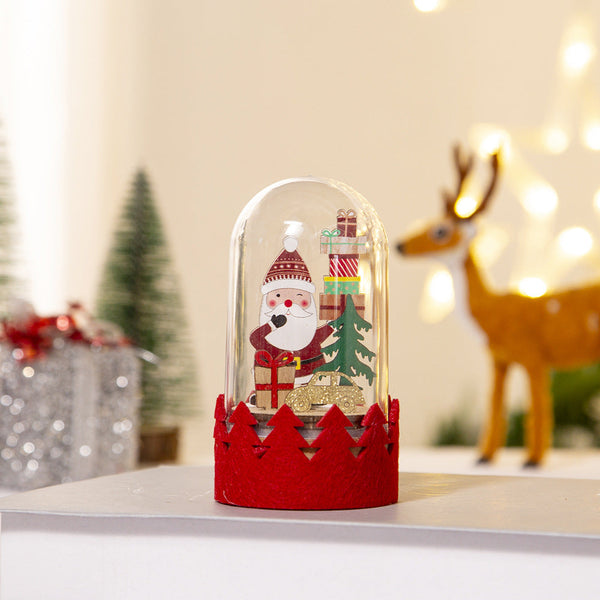 Christmas Decoration Led Wooden Figurine Cartoon Santa And Reindeer Window Display Seasonal Decorations