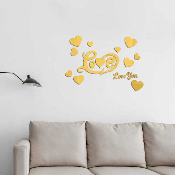 Cross Border Export Love Mirror Acrylic Wall Sticker For Bedroom And Living Room Decor Mirrors