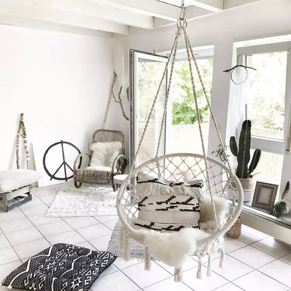 Macrame Hammock Chair Swinging Indoor Outdoor Hammocks