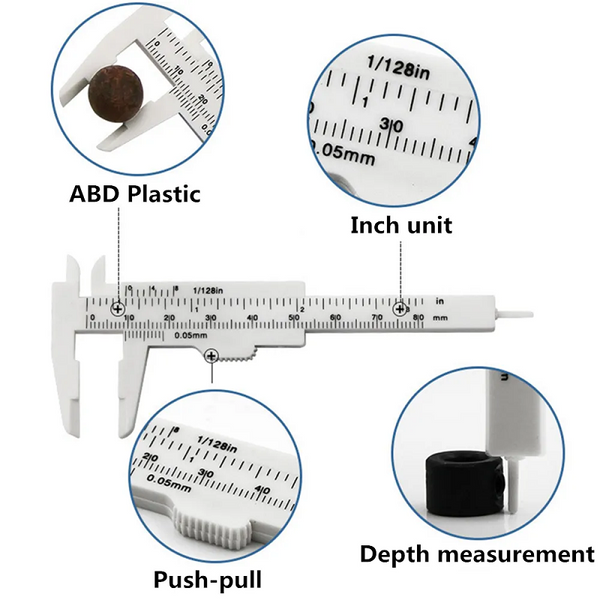 80Mm Mini Plastic Sliding Vernier Caliper Gauge Measure Tool Ruler Micrometer