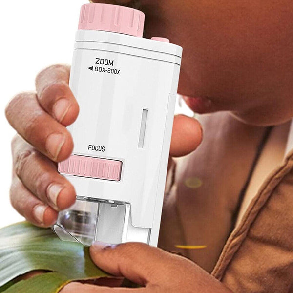 80X200x Magnifying Mini Microscope With Base Kids Science Toy Educational Educational Toys