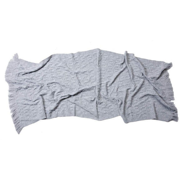 80Cm X 240Cm Warm Cozy Knitted Throw Blankets Grey
