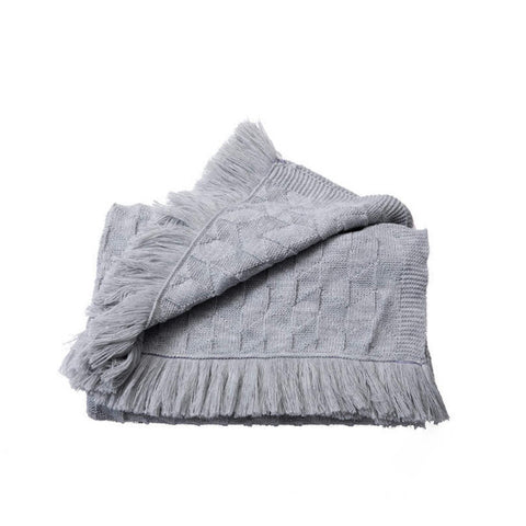 80Cm X 240Cm Warm Cozy Knitted Throw Blankets Grey