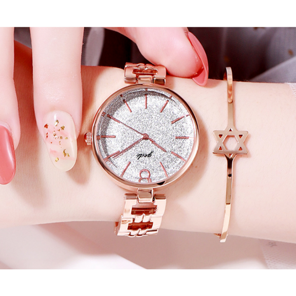 Veile Studios Shiny Gypsophila Fashion Ladies Watch Waterproof Trend Steel Band Simple Watches