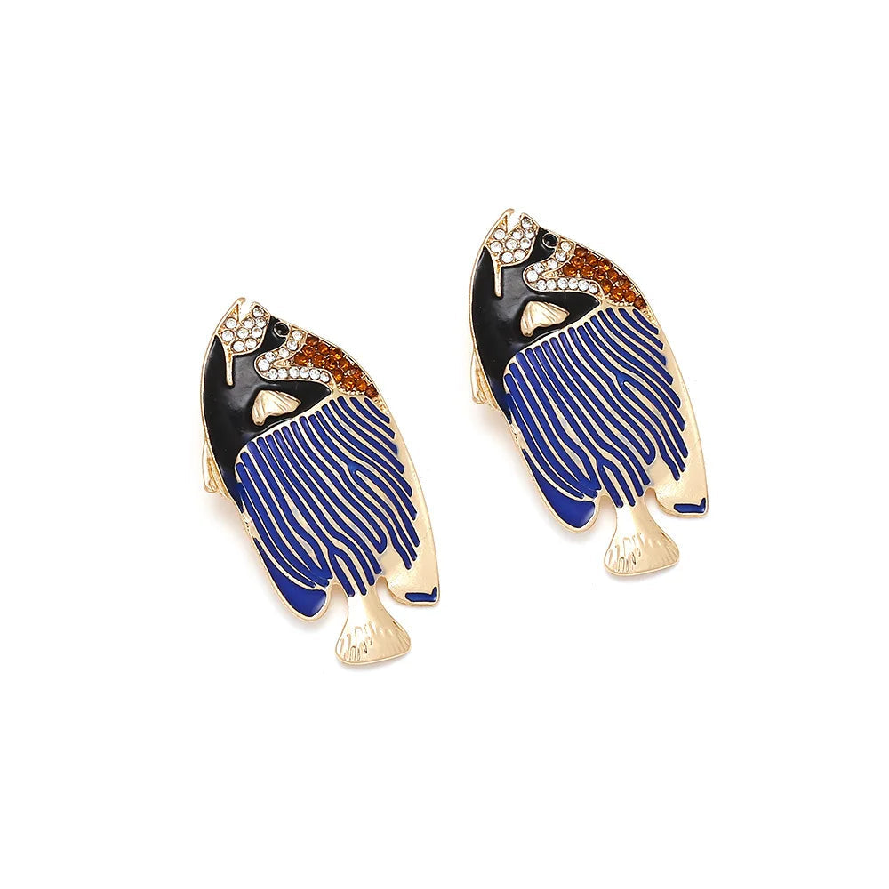 Veile Studios Alloy Diamond Hot Belt Fish Drip Oil Joker Fashion Accessories Earrings