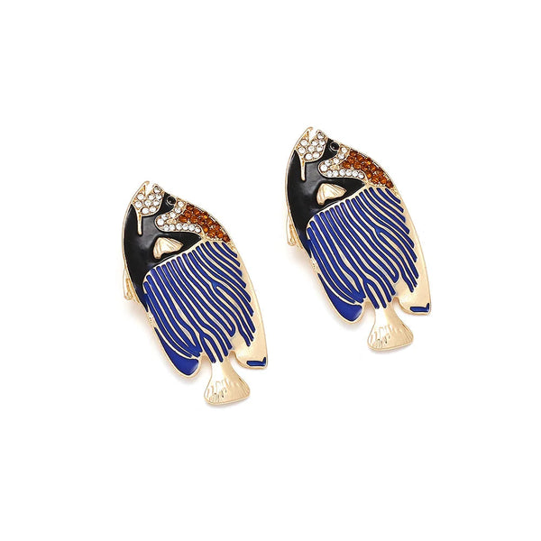 Veile Studios Alloy Diamond Hot Belt Fish Drip Oil Joker Fashion Accessories Earrings