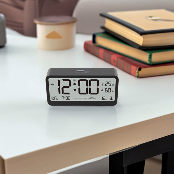 Multifunctional Digital Clock: Adjustable Led Brightness Temp & Humidity Display Dual Mode Alarm For Bedside Or Desk Desk Clocks