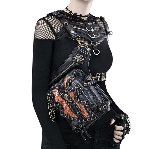 Women Backpacks Steampunk Motorcycle Bag