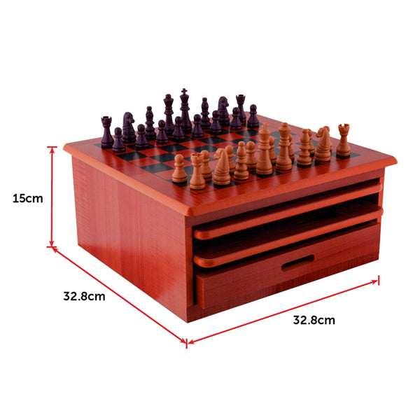 10 In Chess Board Games Slide Out Checkers House Unit Set Contemporary Chess