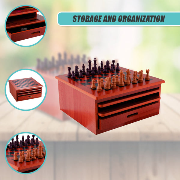 10 In Chess Board Games Slide Out Checkers House Unit Set Contemporary Chess