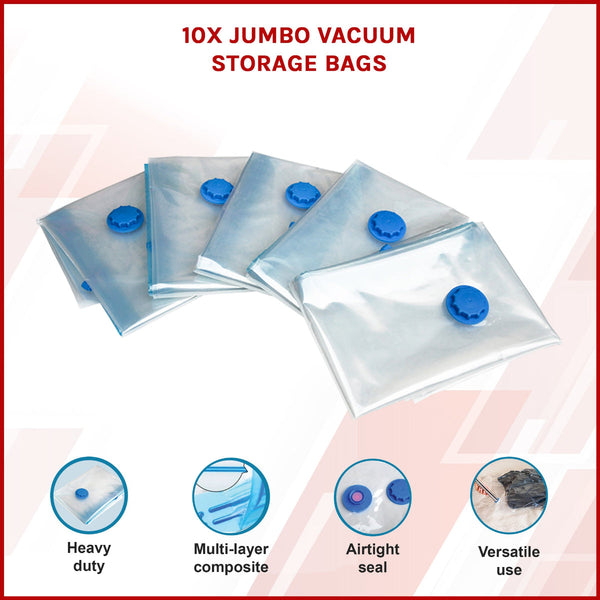 10X Jumbo Vacuum Storage Bags Vacuum Cleaner Bags