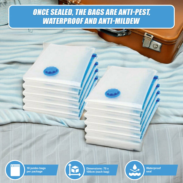 10X Jumbo Vacuum Storage Bags Vacuum Cleaner Bags