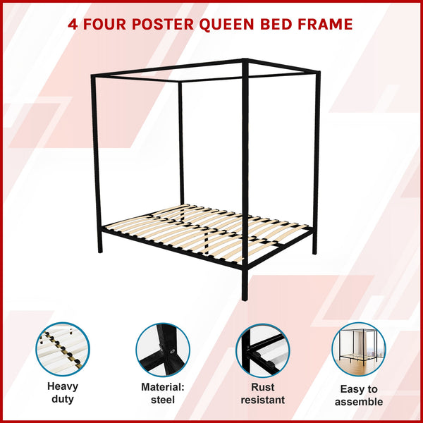 4 Four Poster Queen Bed Frame Queen Bed Frames
