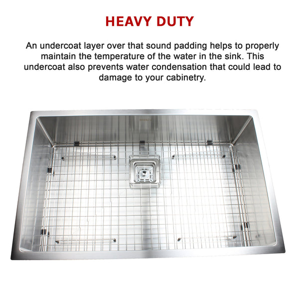 810X505mm Handmade 1.5Mm Stainless Steel Undermount / Topmount Kitchen Sink With Square Waste Kitchen Sinks