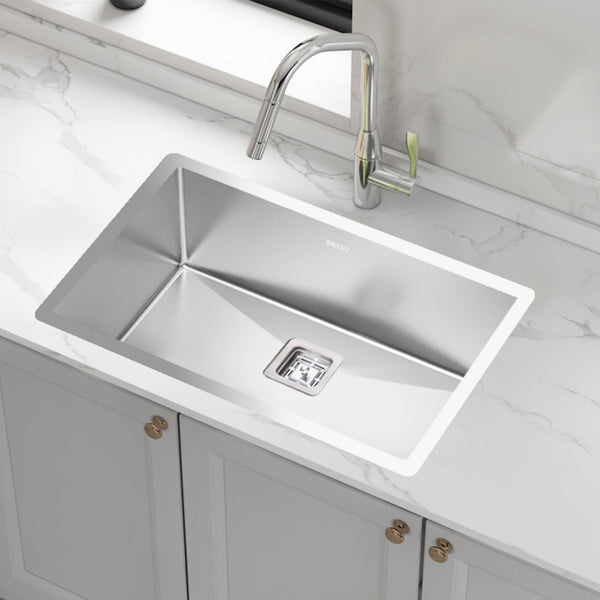 810X505mm Handmade 1.5Mm Stainless Steel Undermount / Topmount Kitchen Sink With Square Waste Kitchen Sinks