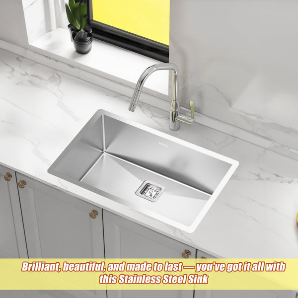 810X505mm Handmade 1.5Mm Stainless Steel Undermount / Topmount Kitchen Sink With Square Waste Kitchen Sinks