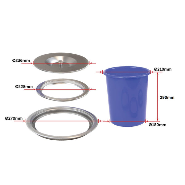 8L Concealed Benchtop Bin Rubbish Bins